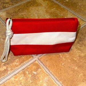 LANCÔME Summer Red/White Skincare/Makeup/Cosmetic Zipper Pouch Case Rope Pull